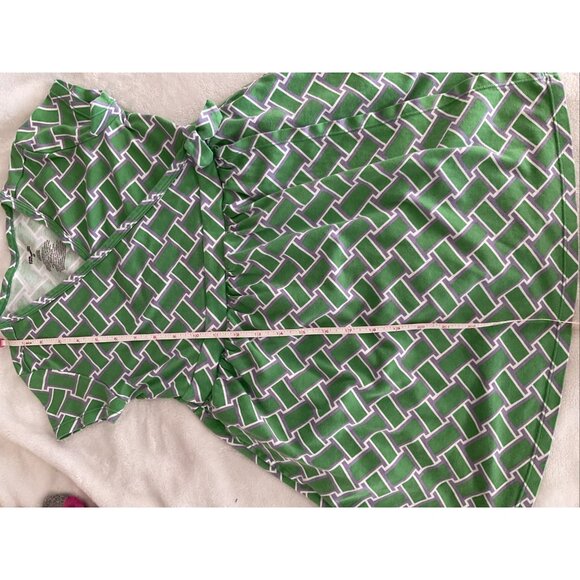 Diane Von Furstenberg Target Dress Girls Faux Wrap Green Purple 10/12 Large - Picture 6 of 6